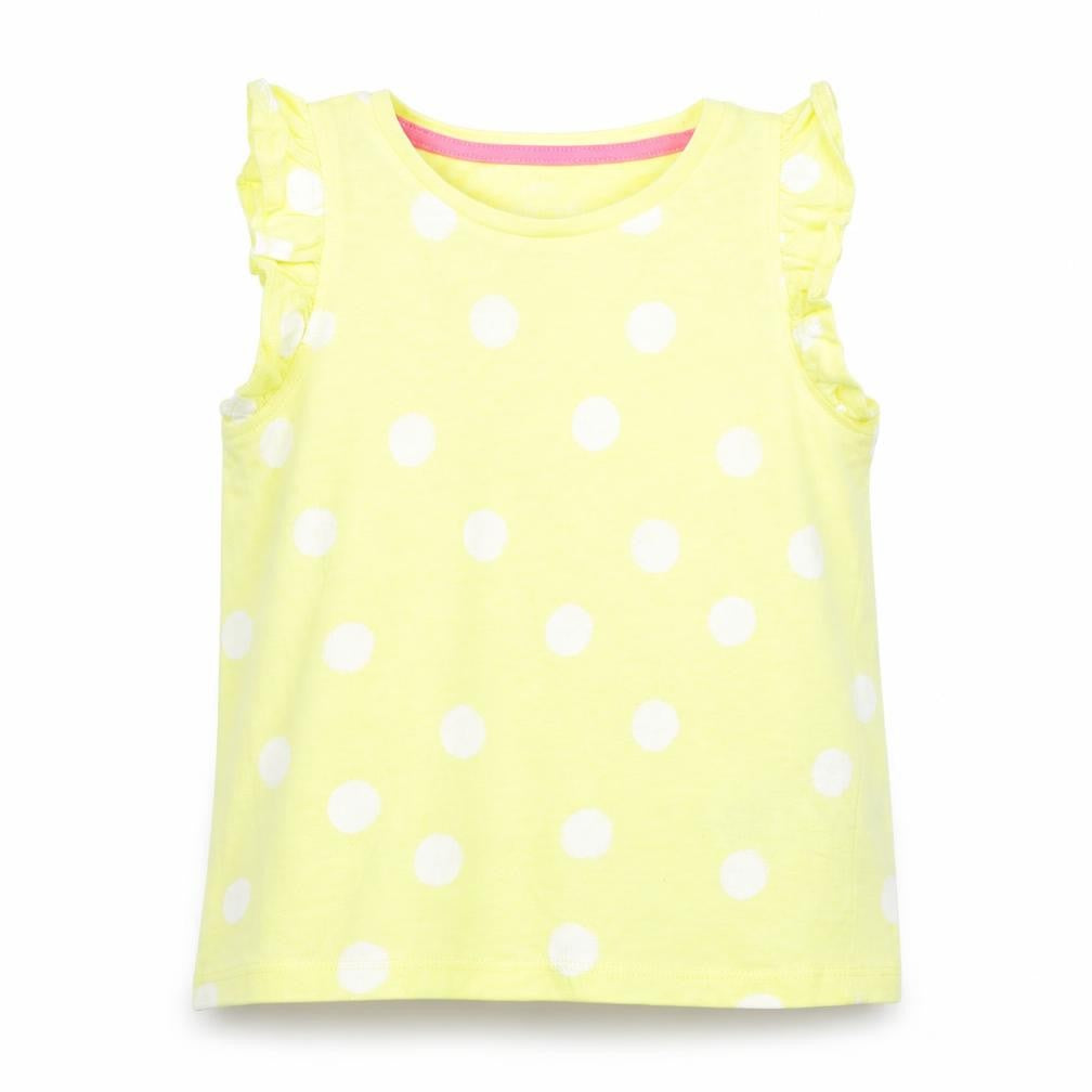 M&S Girls Yellow Spotted  Basic Tank Size 2-3 Years