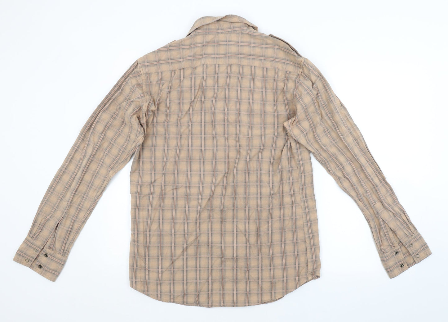 Linea Mens Brown Check   Button-Up Size M