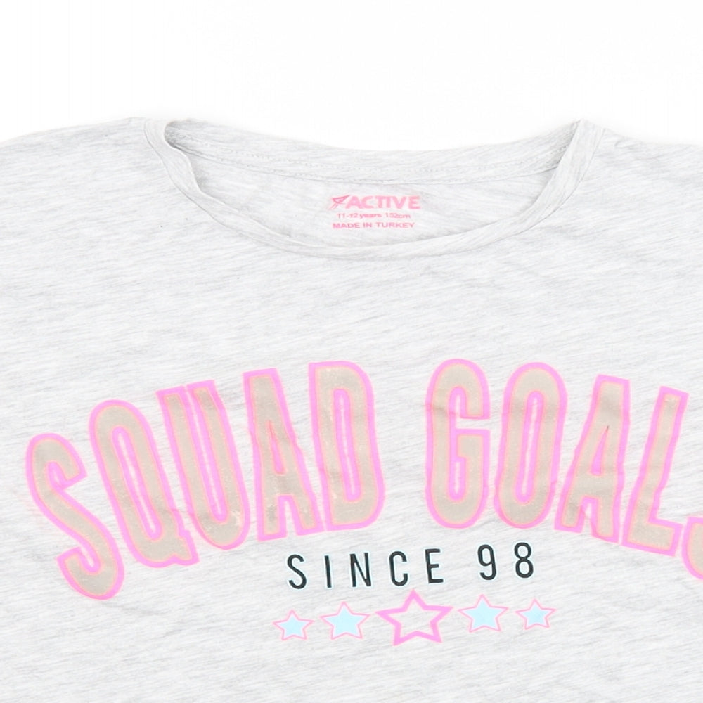 Primark Girls Grey   Basic T-Shirt Size 11-12 Years