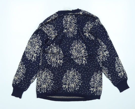 Country Casuals Womens Blue Argyle/Diamond  Pullover Jumper Size S