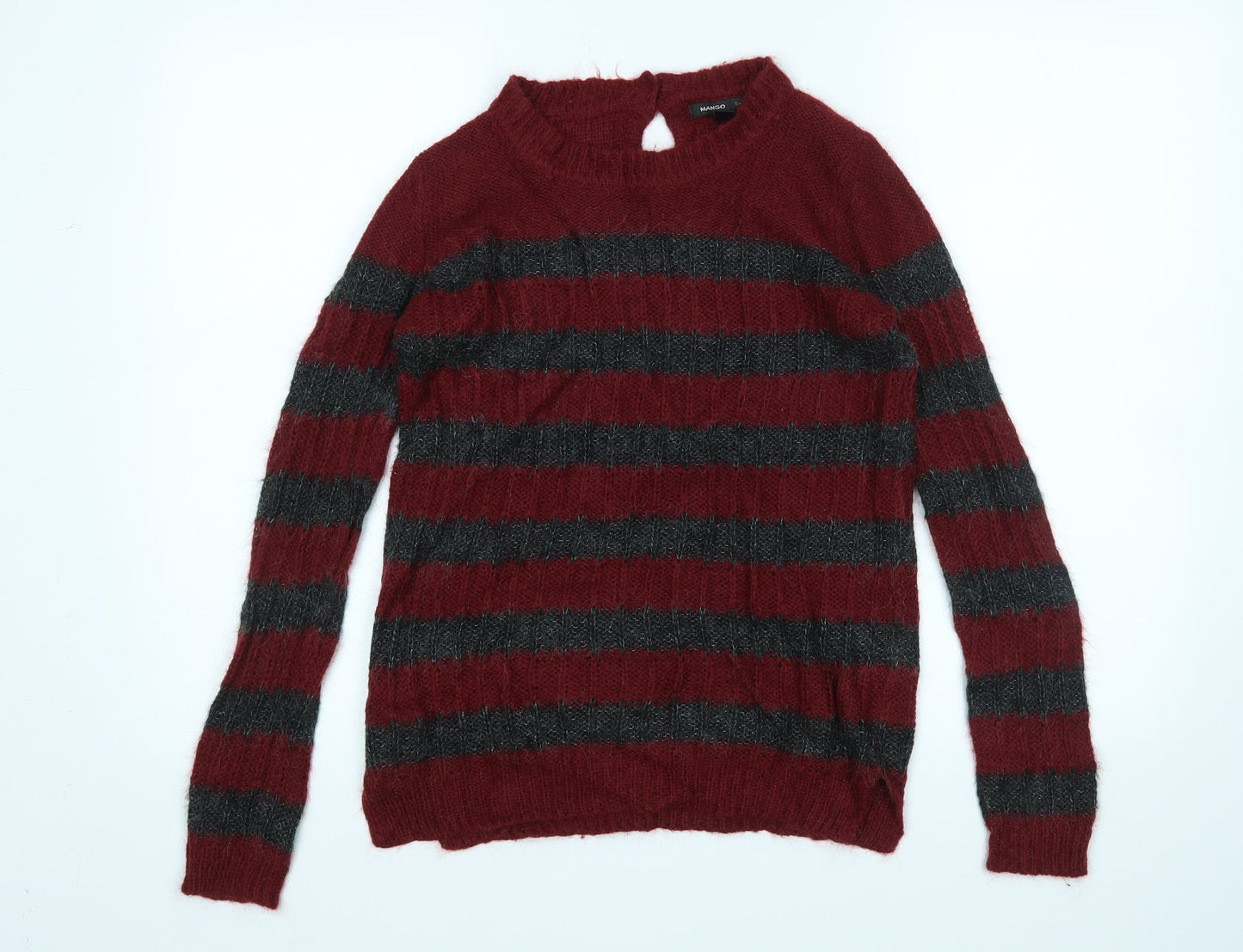 Manhgo Womens Multicoloured Striped  Pullover Jumper Size M