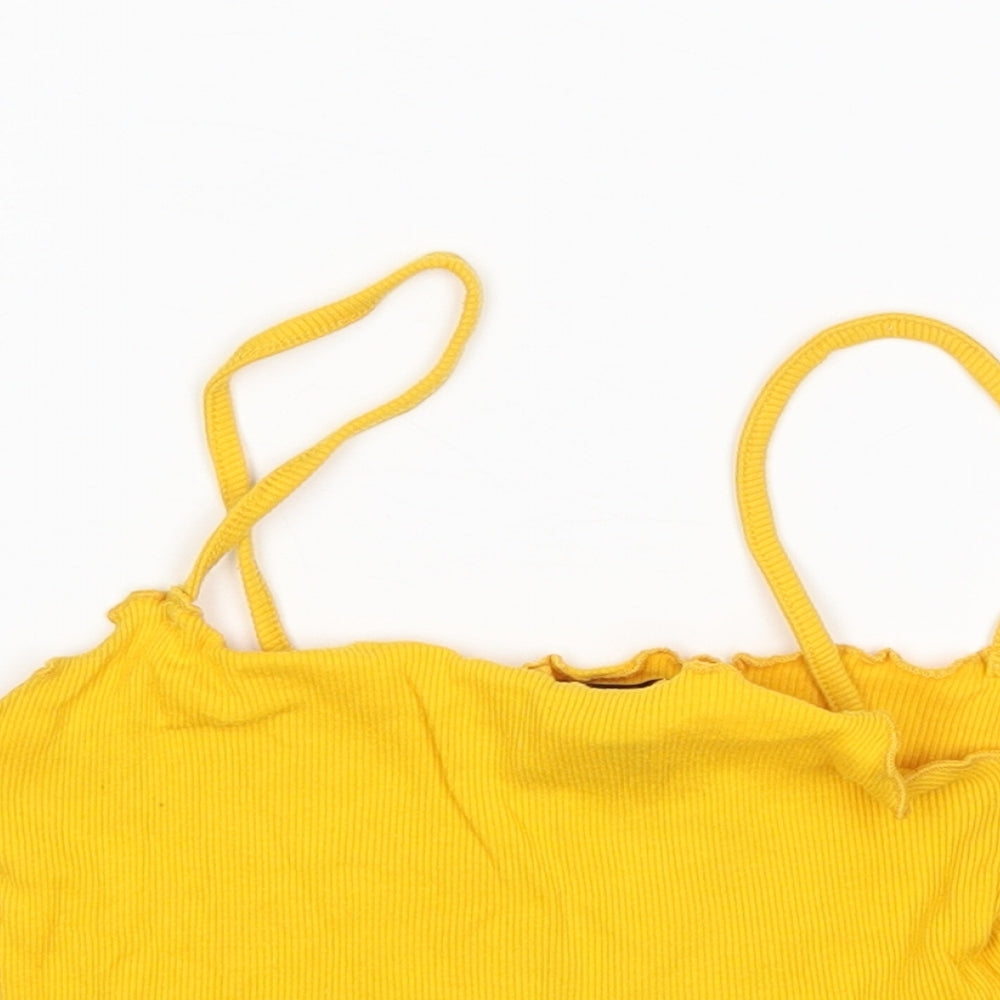 Topshop Womens Yellow   Cropped Tank Size 8