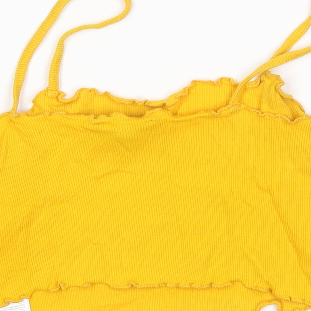 Topshop Womens Yellow   Cropped Tank Size 8