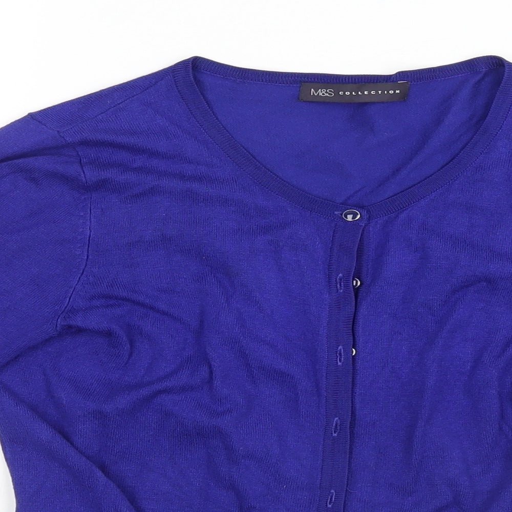 Marks and Spencer Womens Blue   Cardigan Jumper