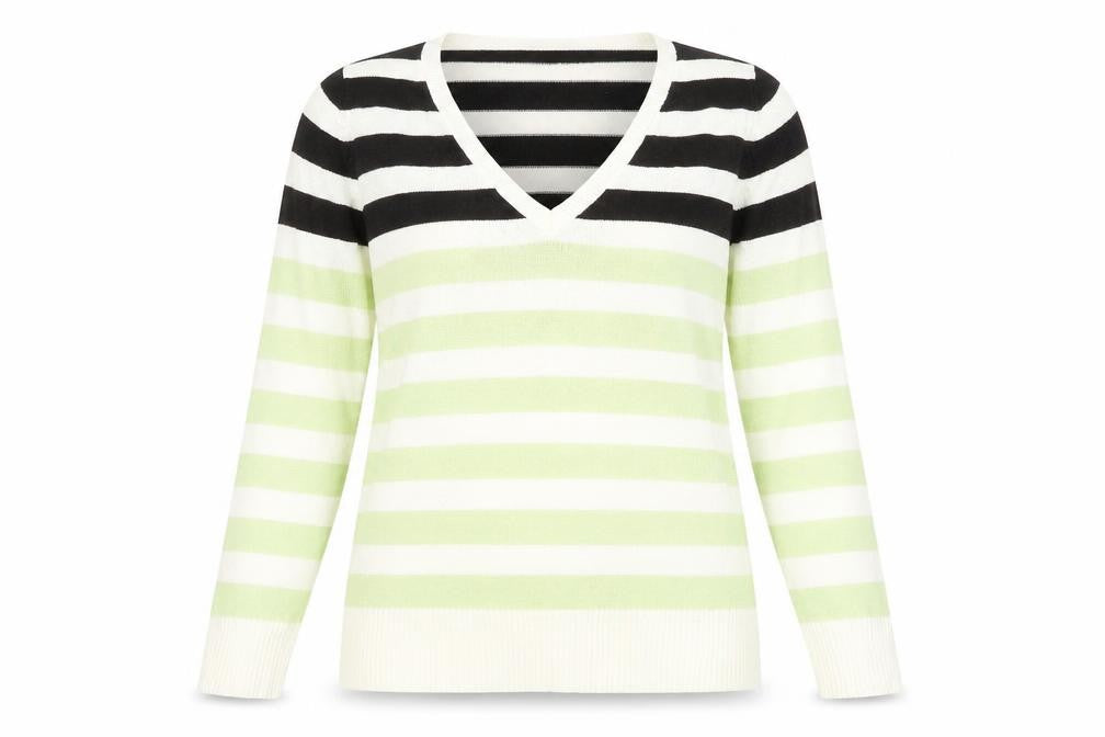 Marks and Spencer Womens Green Striped  Pullover Jumper Size 10