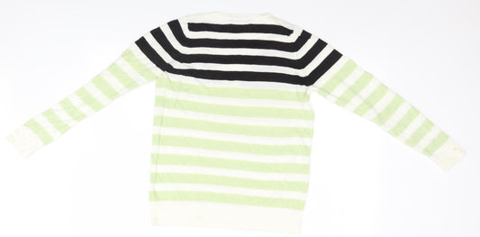 Marks and Spencer Womens Green Striped  Pullover Jumper Size 10