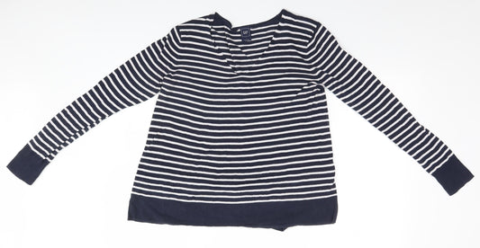 Gap Womens Blue Striped  Pullover Jumper Size L