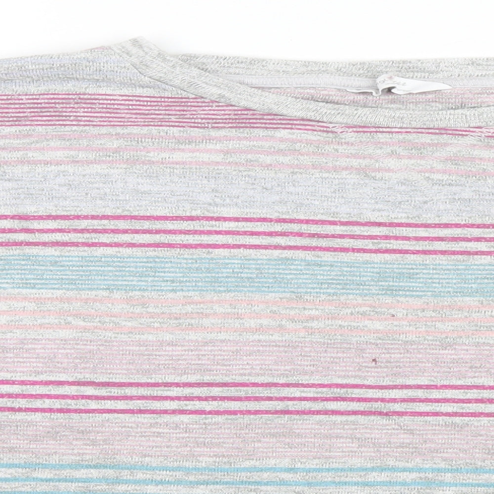 Marks and Spencer Womens Grey Striped  Pullover Jumper Size 14