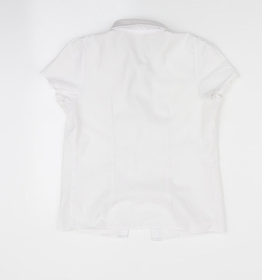 Florence and Fred Girls White   Basic Button-Up Size 8-9 Years