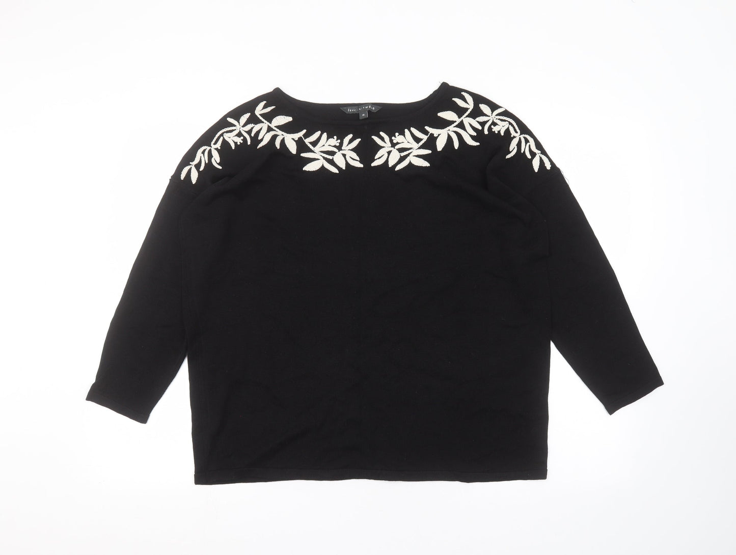 Bonmarché Womens Black   Pullover Jumper Size 16