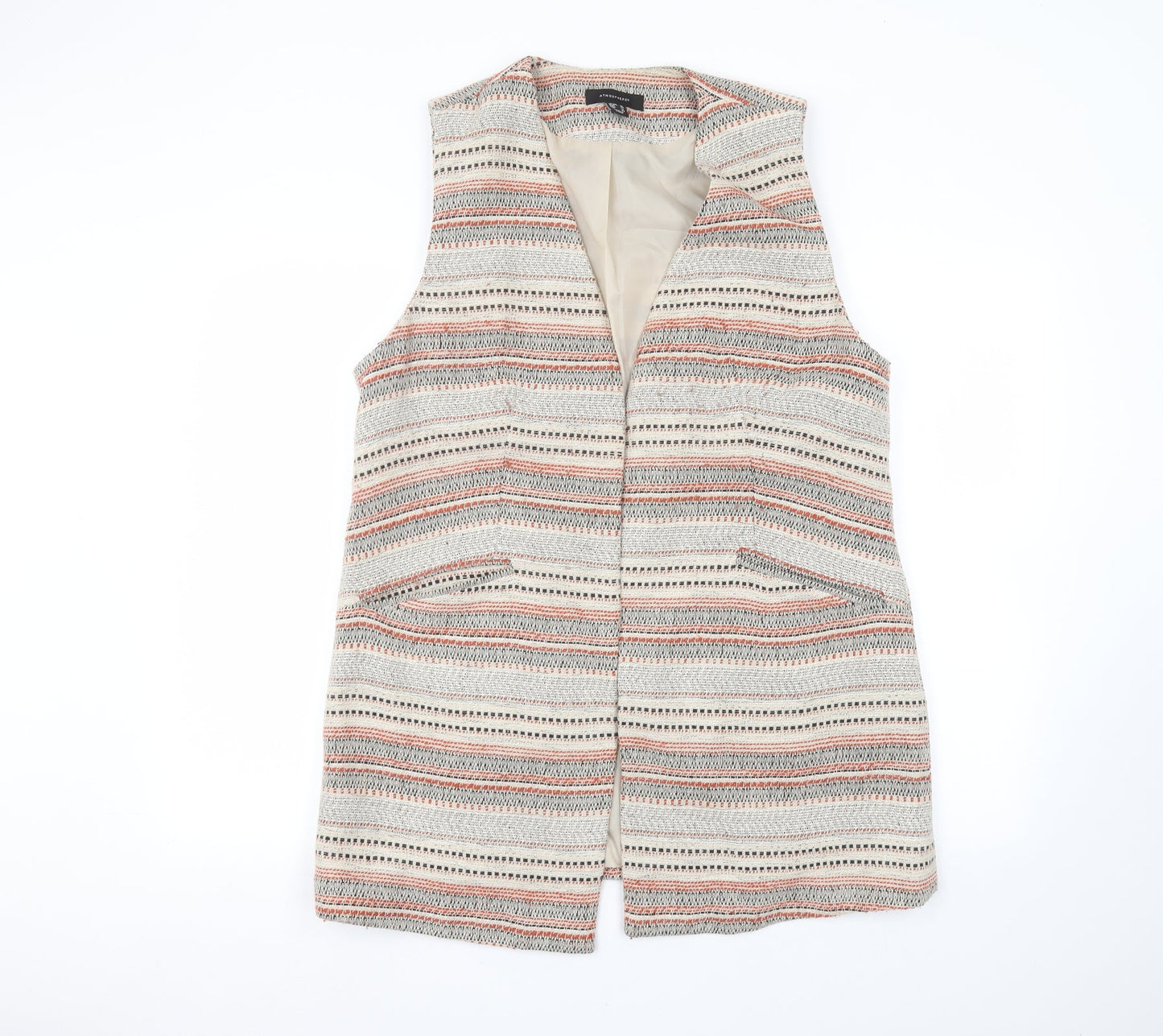 Atmosphere Womens Beige Striped  Jacket  Size 16