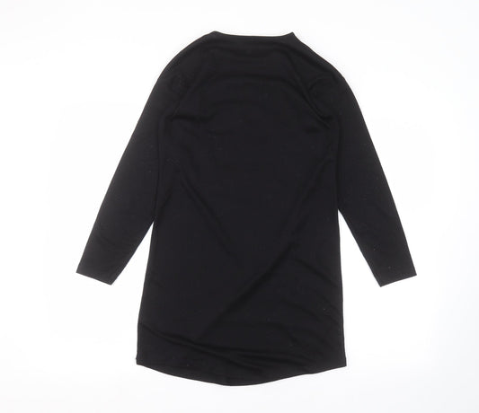 George Girls Black   Basic T-Shirt Size 10-11 Years