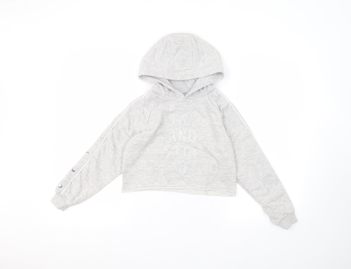 Active Girls Grey   Pullover Hoodie Size 10-11 Years