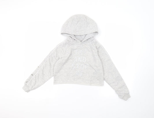 Active Girls Grey   Pullover Hoodie Size 10-11 Years