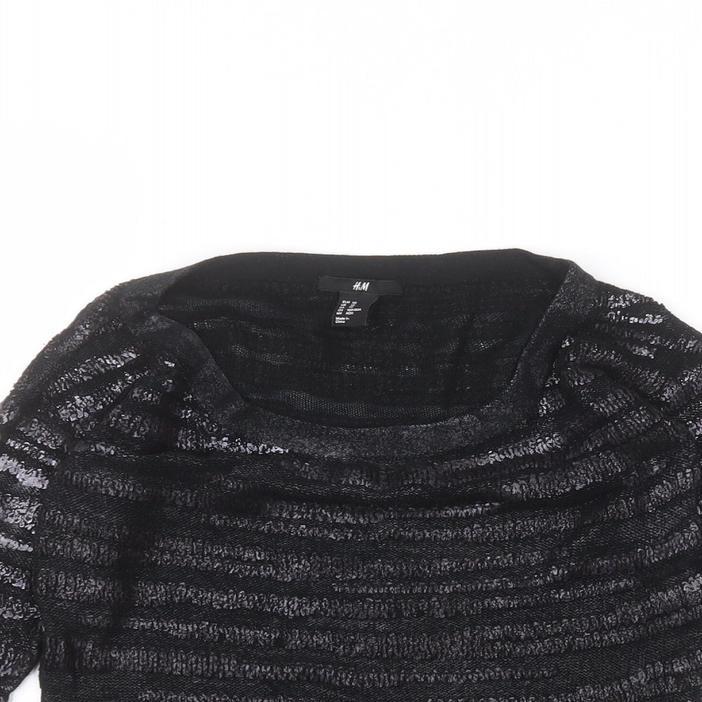 H&M Womens Black   Basic T-Shirt Size XS