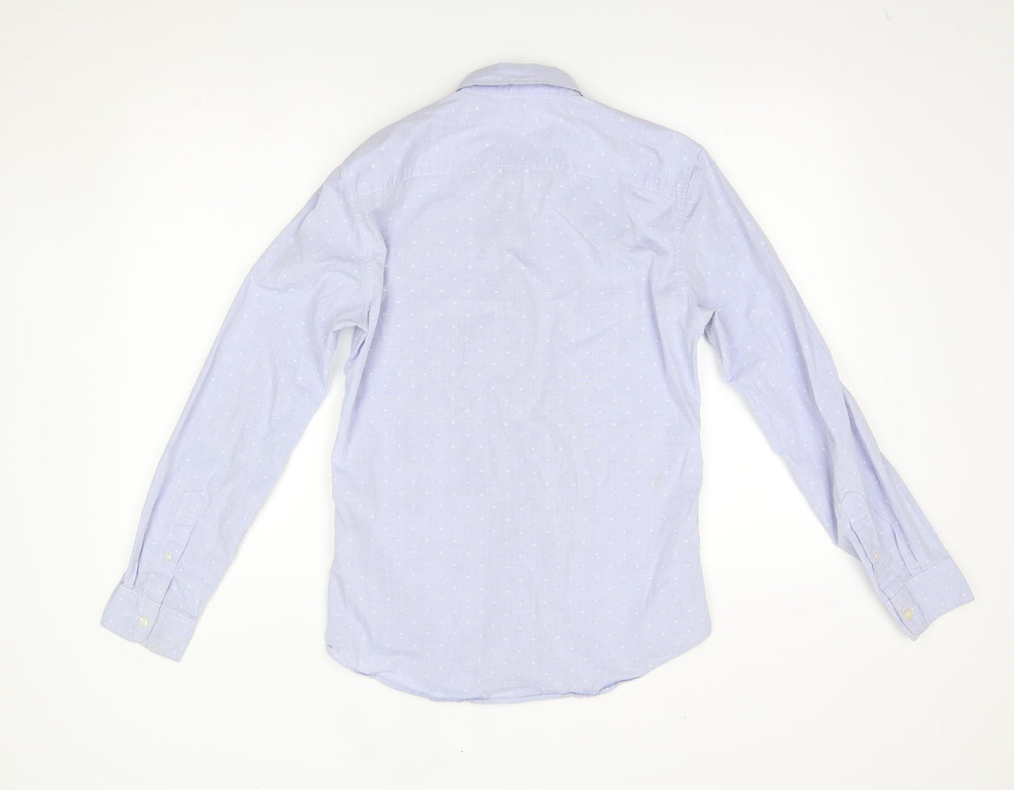 benetton Mens Blue Polka Dot   Button-Up One Size