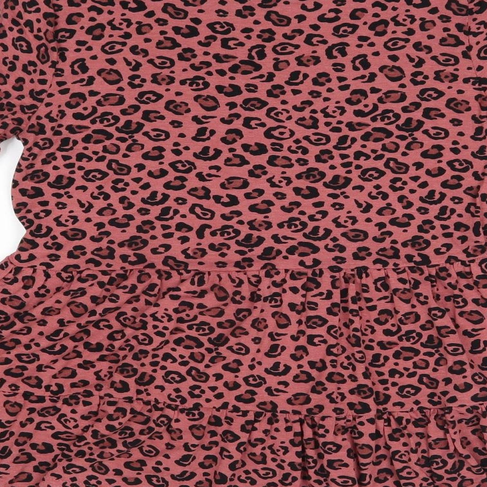 New Look Womens Pink Animal Print  Basic Blouse Size 8