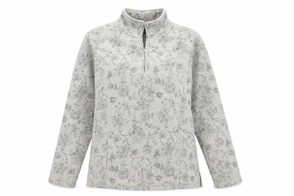 Dash Womens Grey Floral  Pullover Jumper Size 10