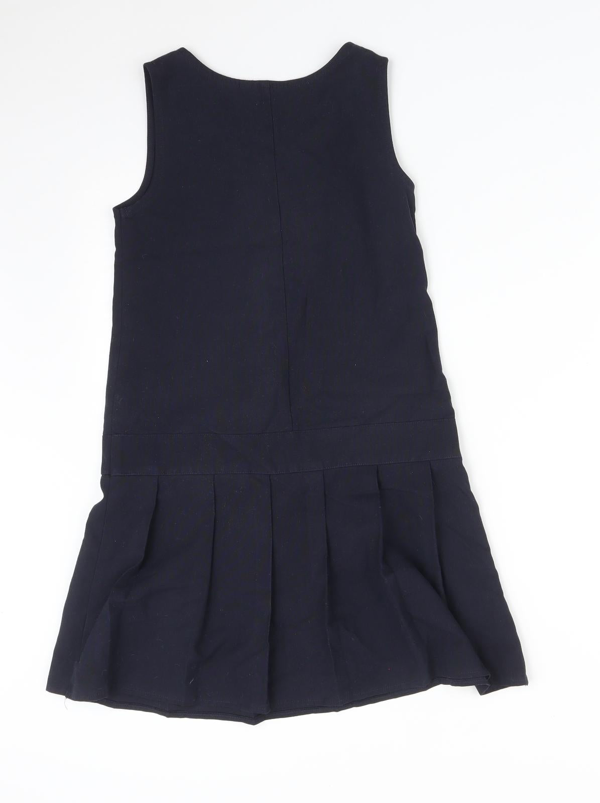 BHS Girls Blue   Pinafore/Dungaree Dress  Size 9 Years