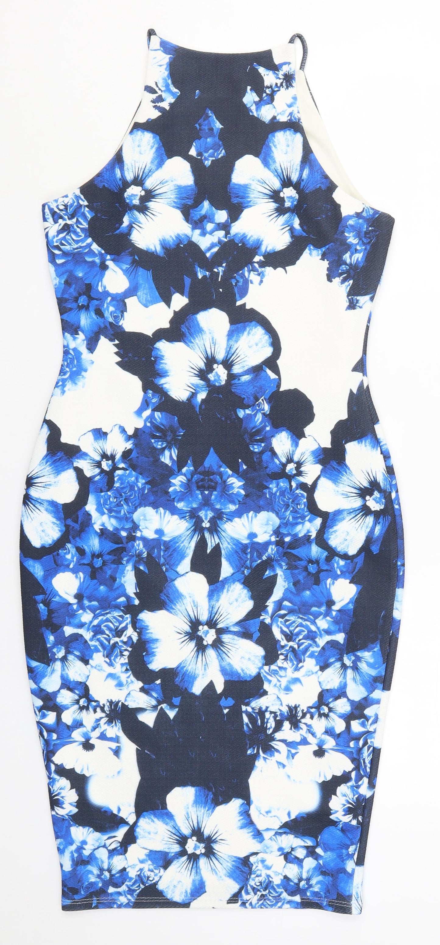 River Island Womens Blue Floral  Bodycon  Size 8