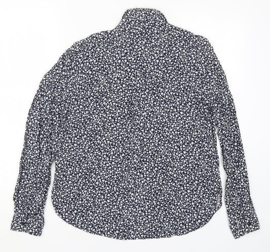 Monki Womens Blue Floral  Basic Button-Up Size S