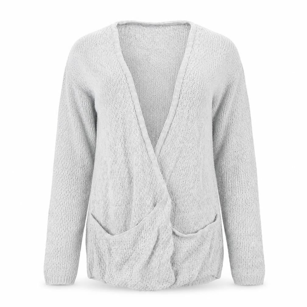 PRETTYLITTLETHING Womens Grey  Knit Cardigan Jumper Size M