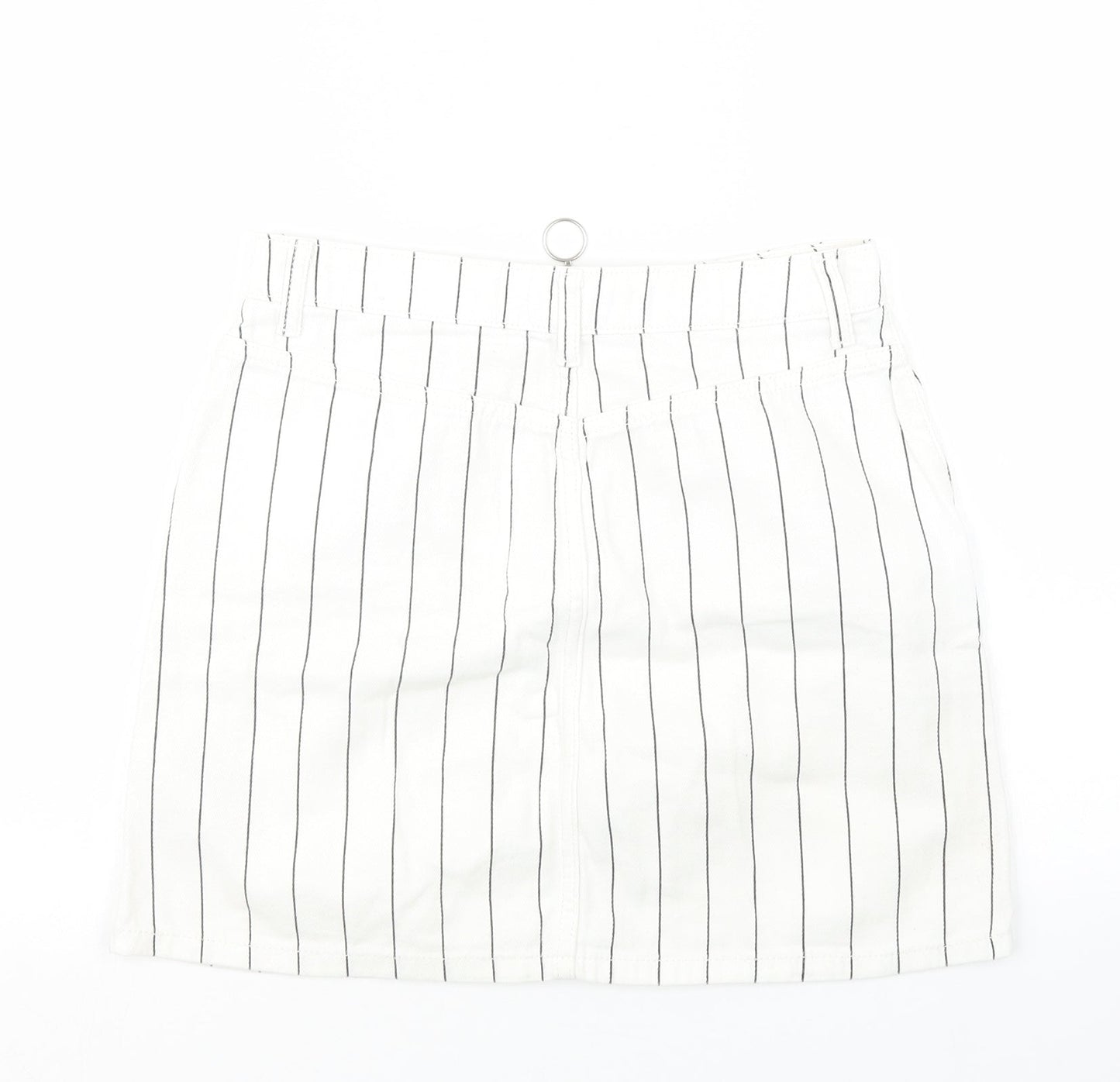 Topshop Womens Black Striped Denim Straight & Pencil Skirt Size 27 in