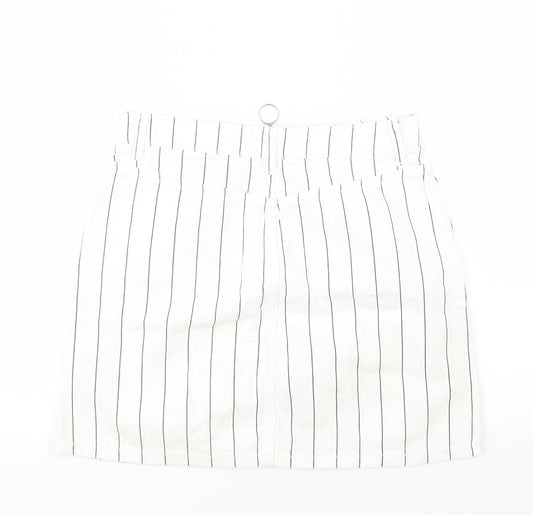 Topshop Womens Black Striped Denim Straight & Pencil Skirt Size 27 in