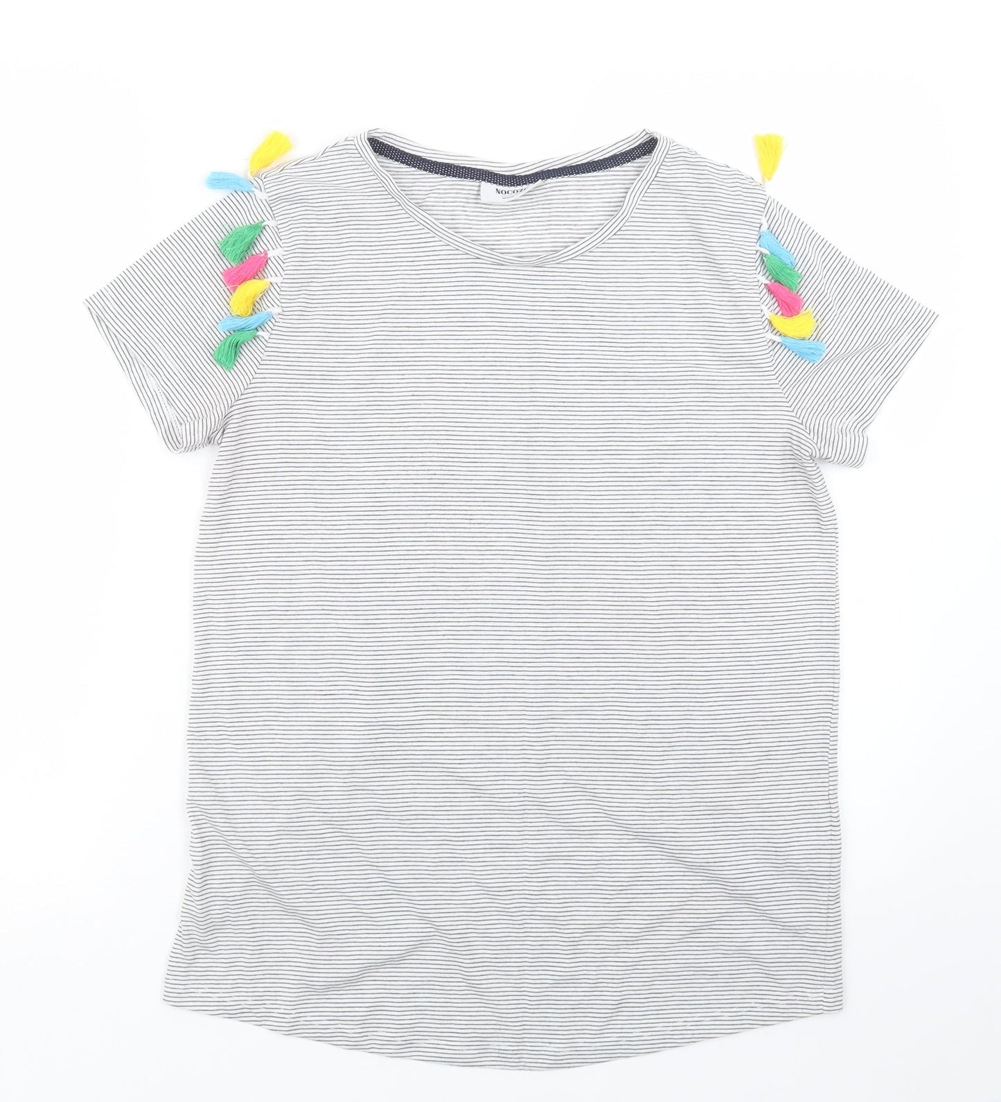 nocozo Womens Black Striped  Basic T-Shirt Size 12