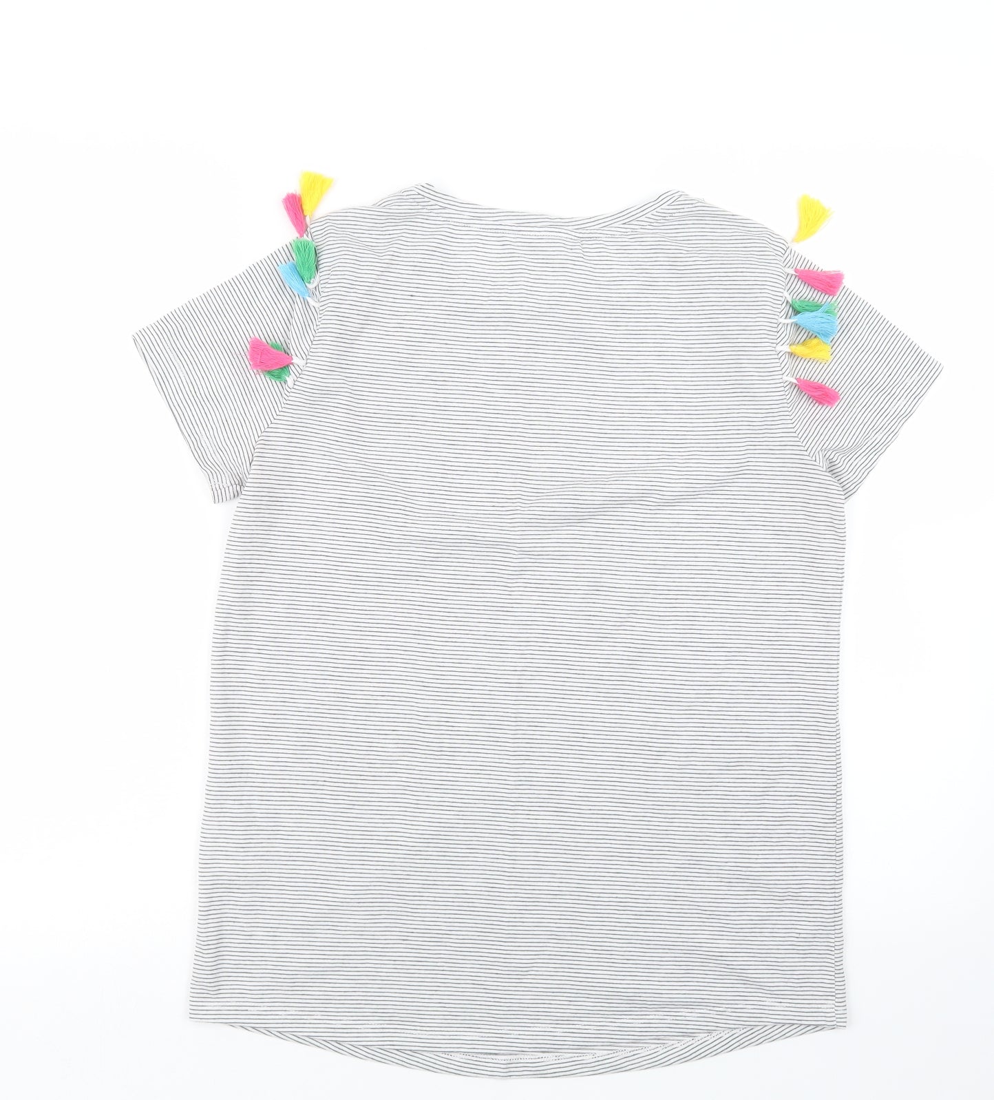 nocozo Womens Black Striped  Basic T-Shirt Size 12