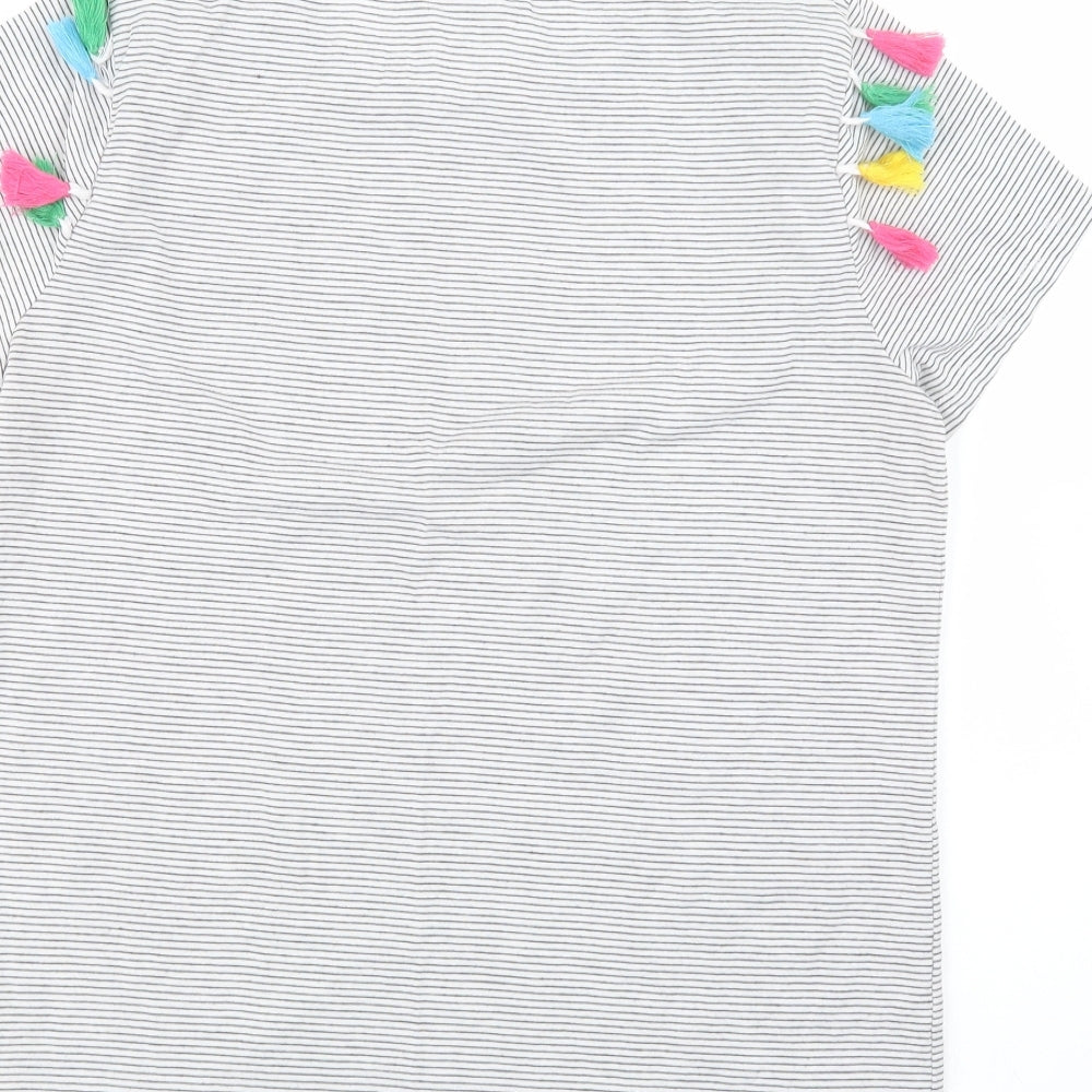 nocozo Womens Black Striped  Basic T-Shirt Size 12