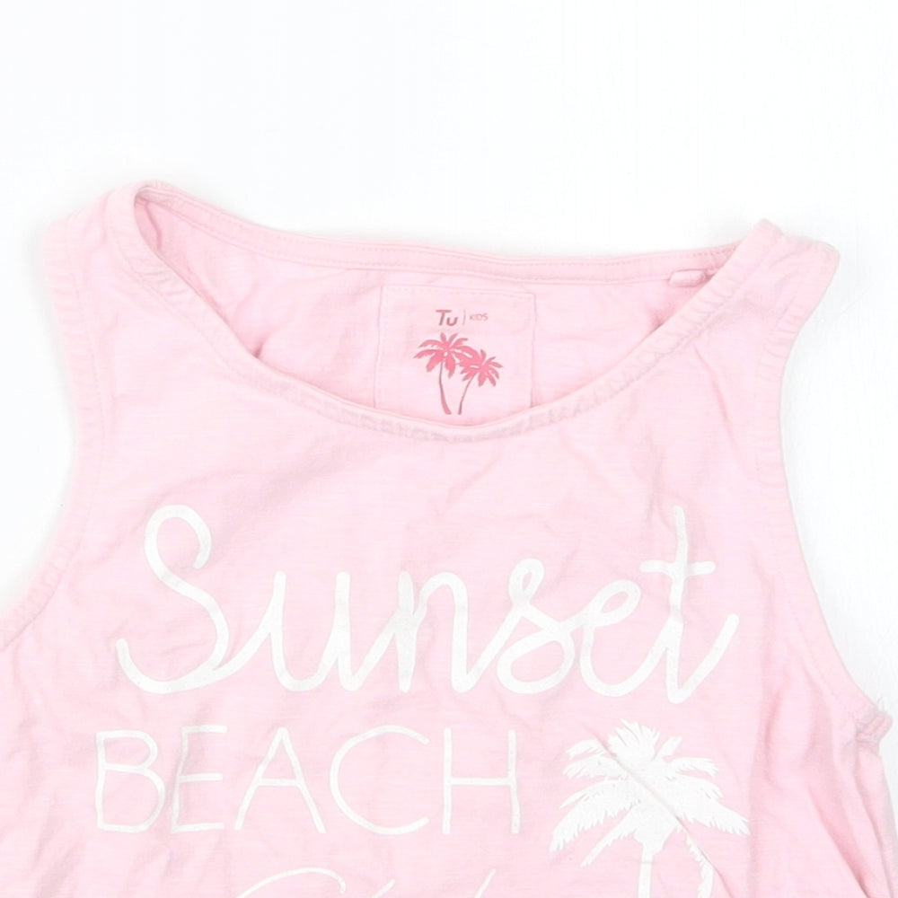 TU Girls Pink   Basic Tank Size 7 Years