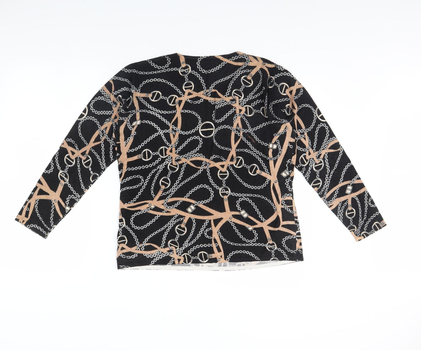Preworn Womens Black Geometric  Pullover Jumper Size L