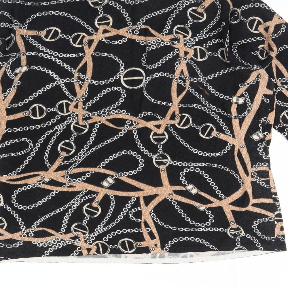 Preworn Womens Black Geometric  Pullover Jumper Size L