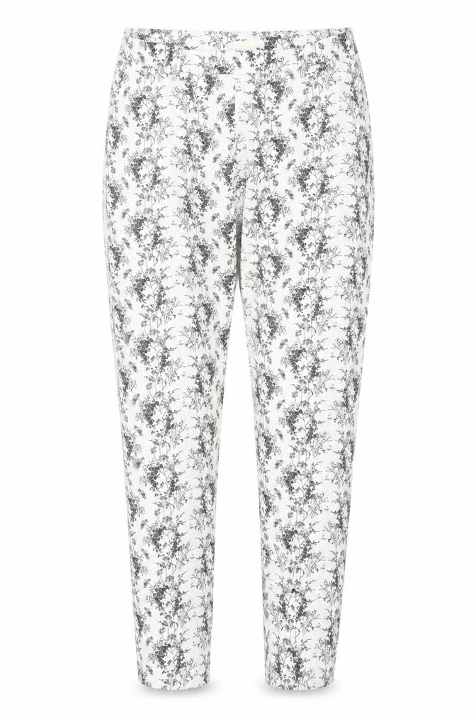 H&M Womens White Floral  Trousers  Size 8 L28 in