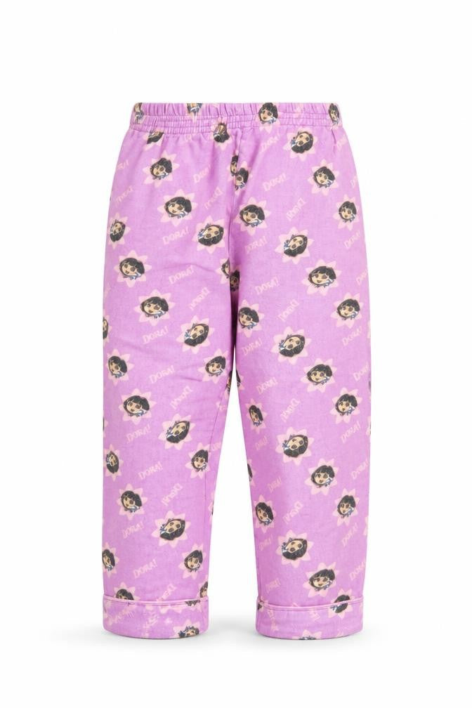 Nickelodeon Girls Purple Spotted Fleece Cami Pyjama Pants Size 2 Years  - Dora The Explorer