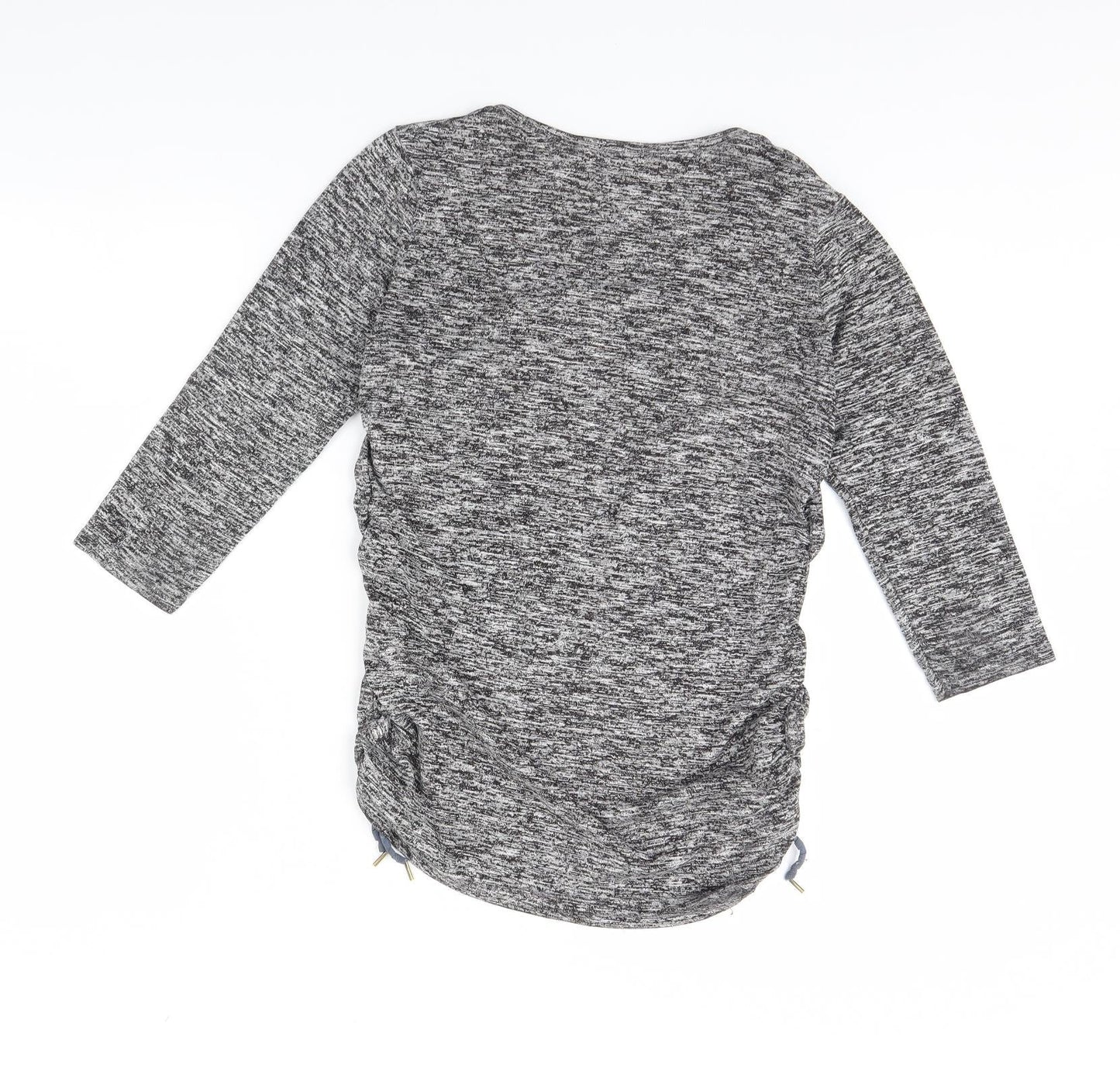 H&M Womens Grey Herringbone  Basic Blouse Size M