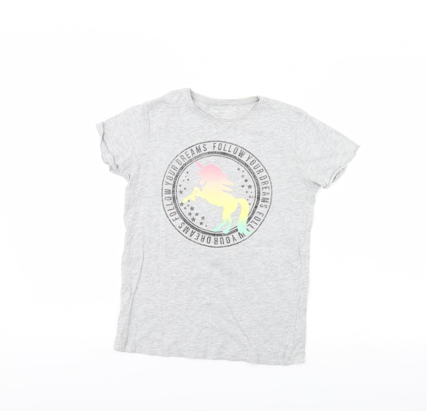 Primark Girls Grey   Basic T-Shirt Size 11 Years