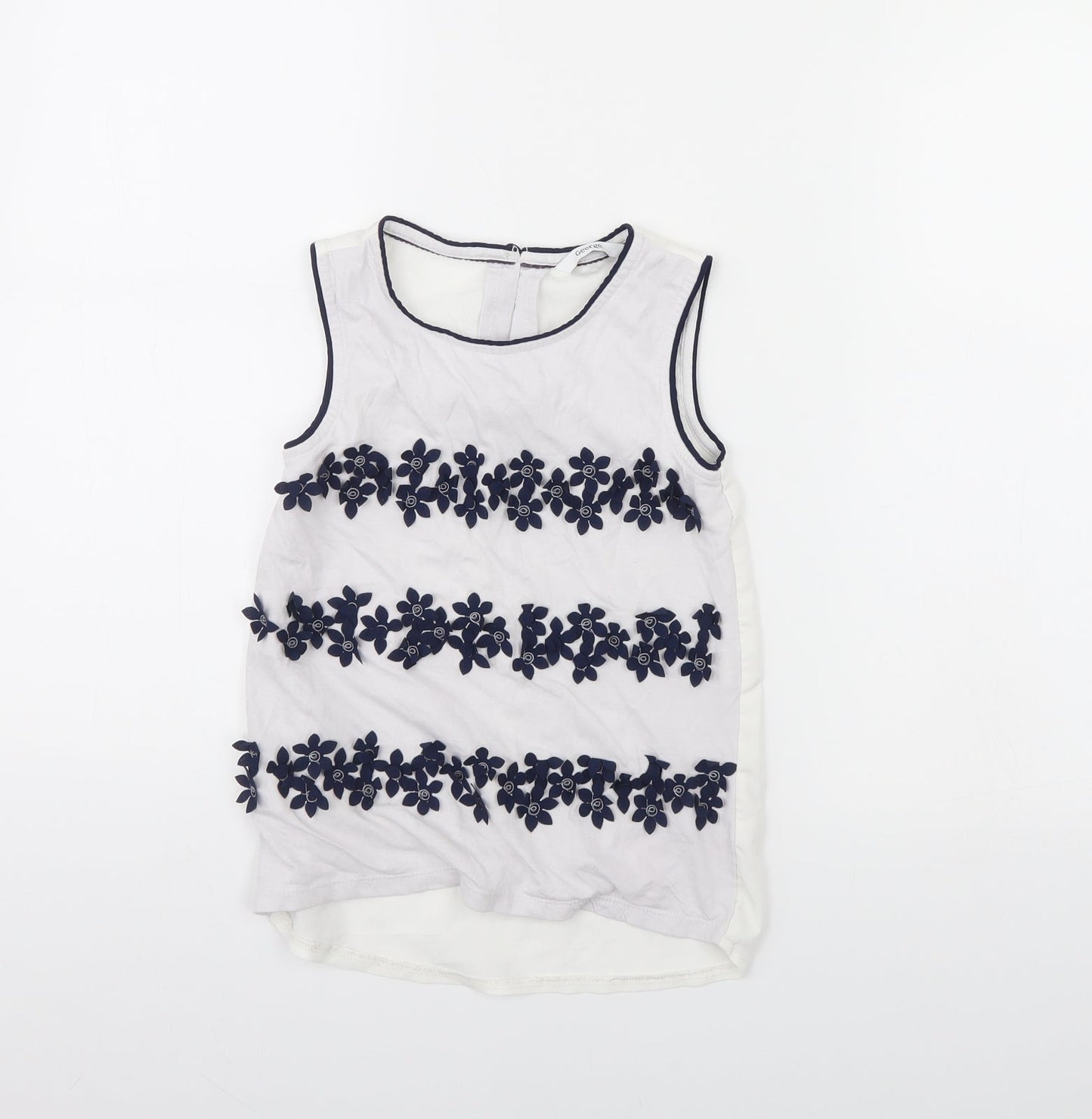 George Girls White   Basic Tank Size 7 Years