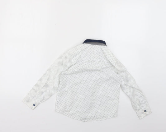 t5he spit5alfields shirt5 co Boys White Polka Dot  Basic Button-Up Size 5-6 Years