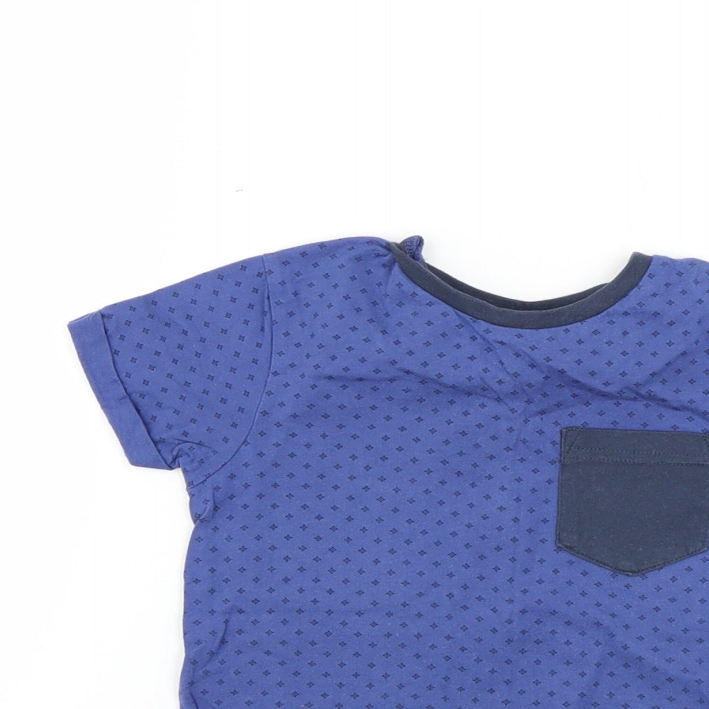George Boys Blue Polka Dot  Basic T-Shirt Size 5-6 Years