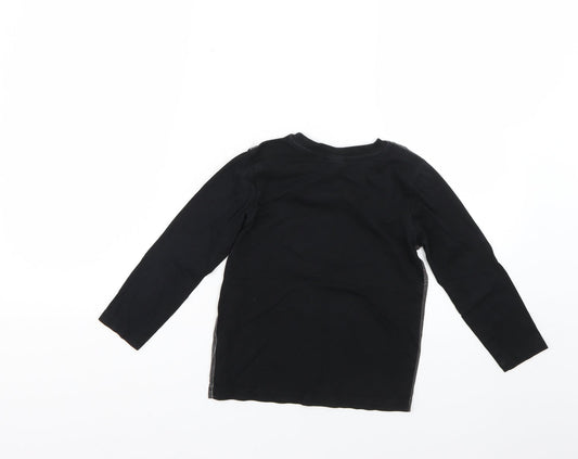 George Boys Black   Basic T-Shirt Size 4-5 Years