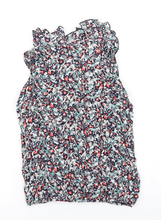 BHS Womens Blue Floral  Basic Tank Size 10