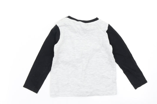 Fred & Flo Boys Grey   Basic T-Shirt Size 12-18 Months