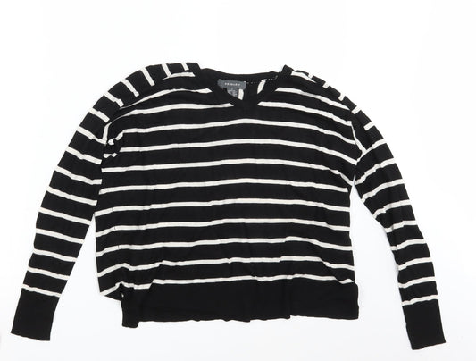 Primark Womens Black Striped  Pullover Sweatshirt Size 6