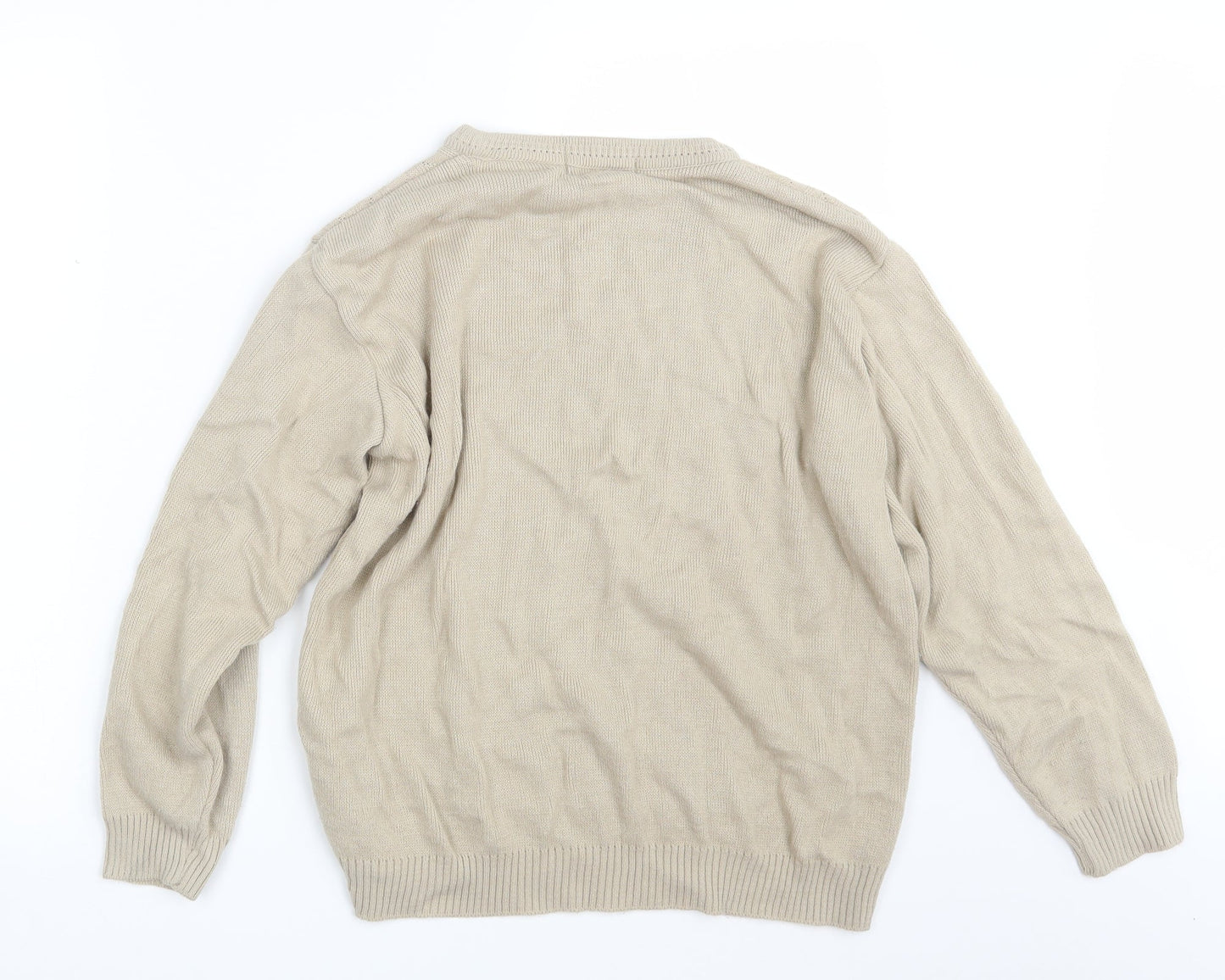 Merry Gold Womens Beige Floral Knit Pullover Jumper Size L