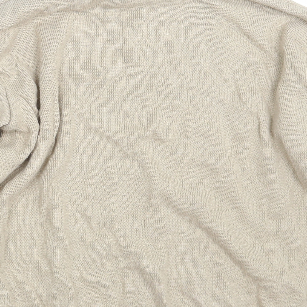 Merry Gold Womens Beige Floral Knit Pullover Jumper Size L