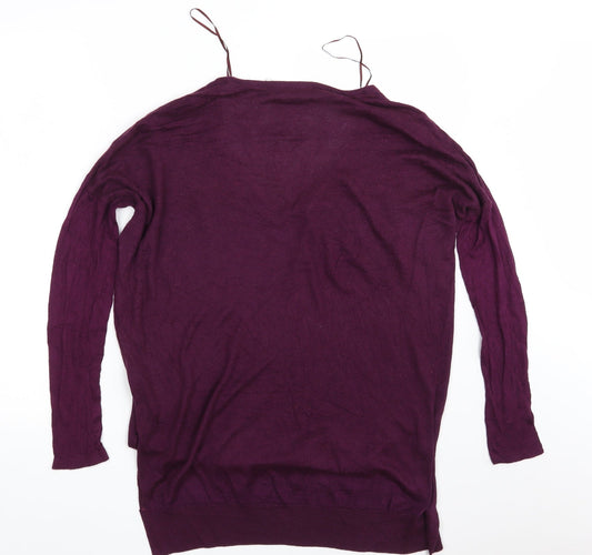 Topshop Womens Purple  Knit Pullover Sweatshirt Size 8