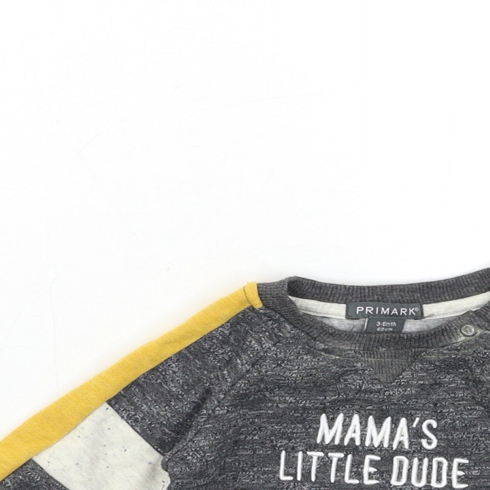 Primark Baby Grey   Pullover Jumper Size 3-6 Months