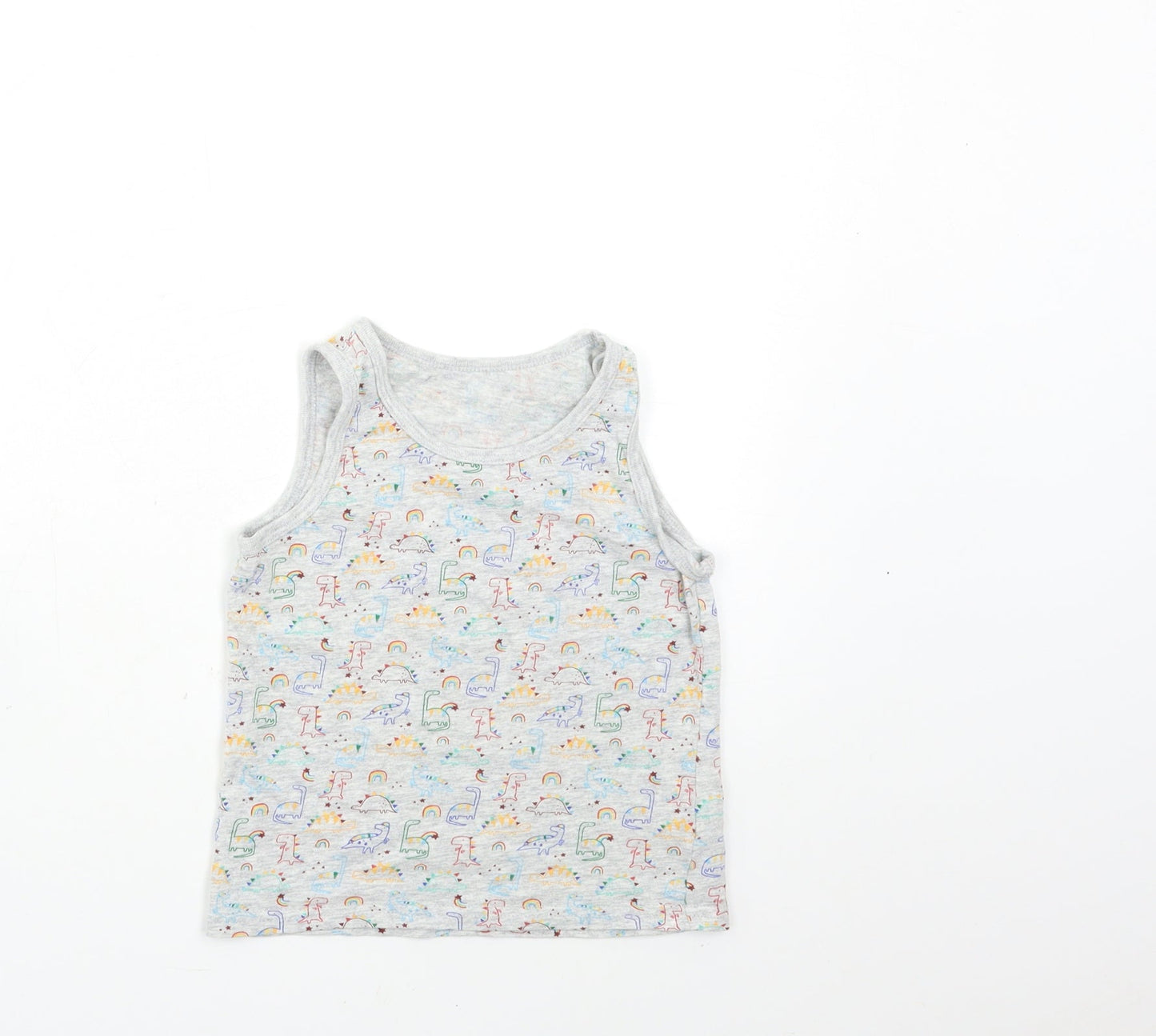 George Boys Grey Animal Print  Basic Tank Size 4-5 Years